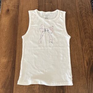 American Eagle Outfitters White Tee with Bow